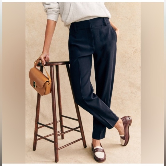 Sezane Pants - Sezane Gustavo Trousers in Navy Blue Size 38